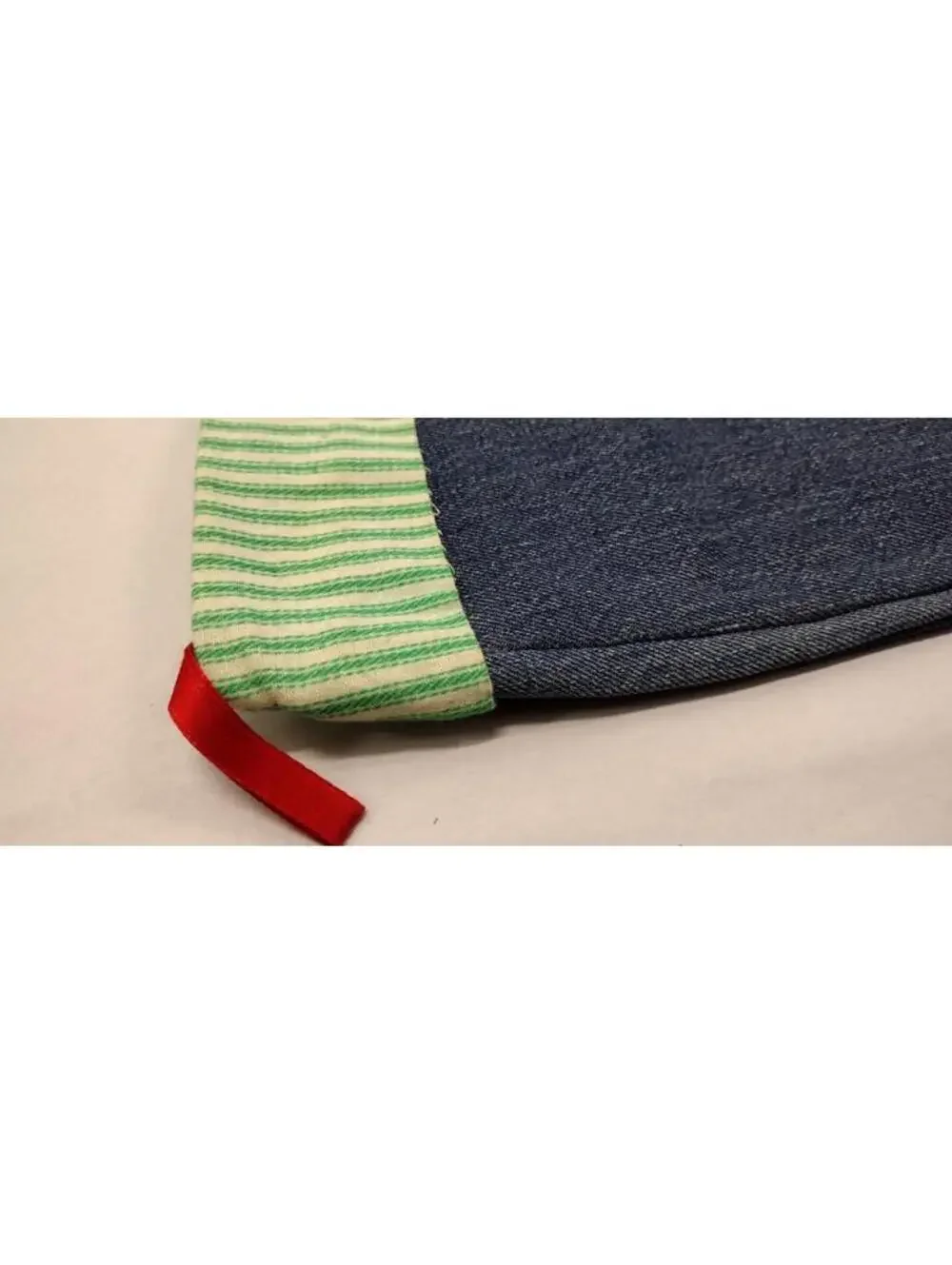 70s Christmas Denim Stocking LARGE SIZE Hippie Holiday RECYCLED JEANS
